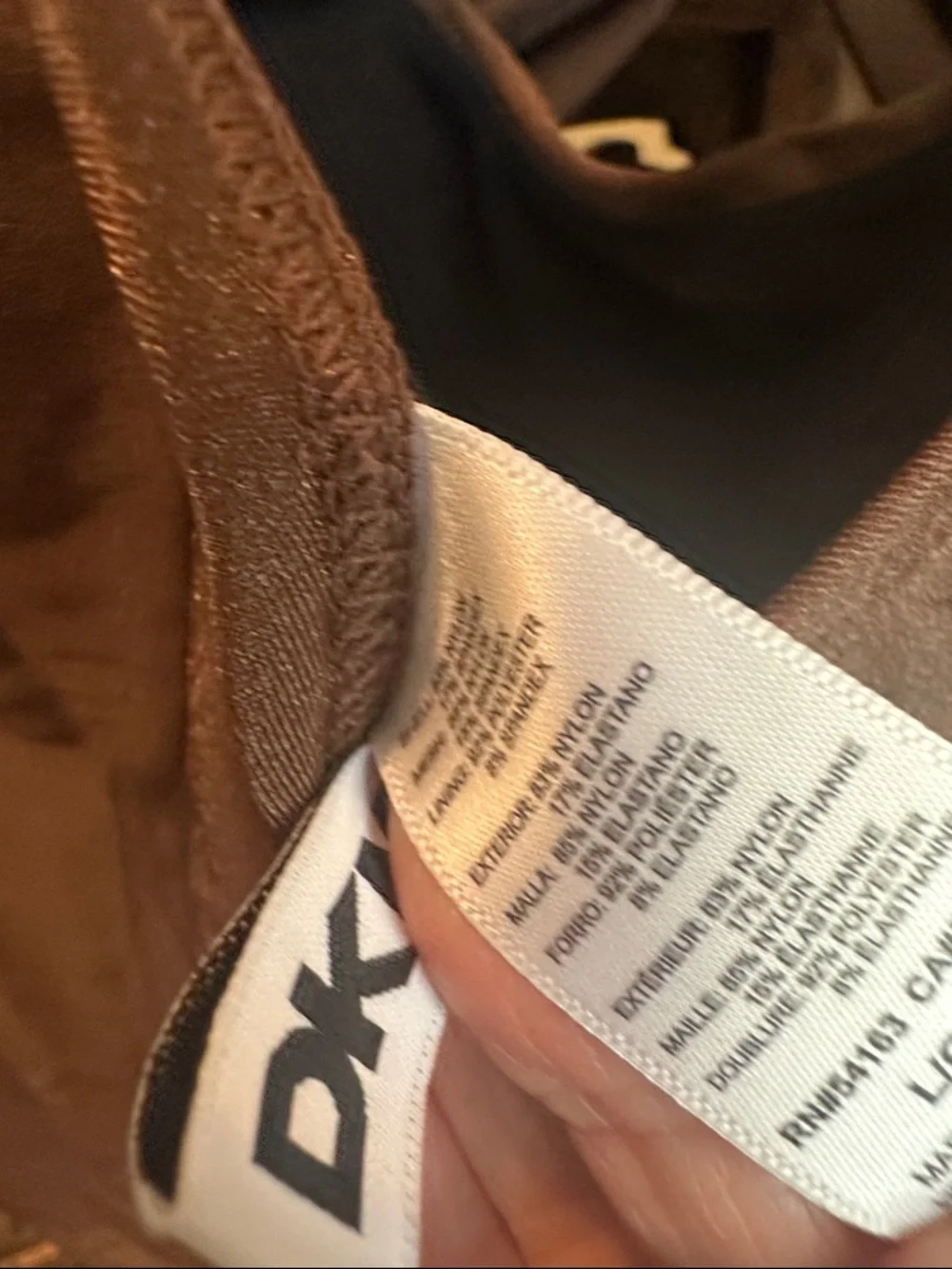 DKNY Shimmery Brown Swim One-Piece size L - Picture 3 of 4